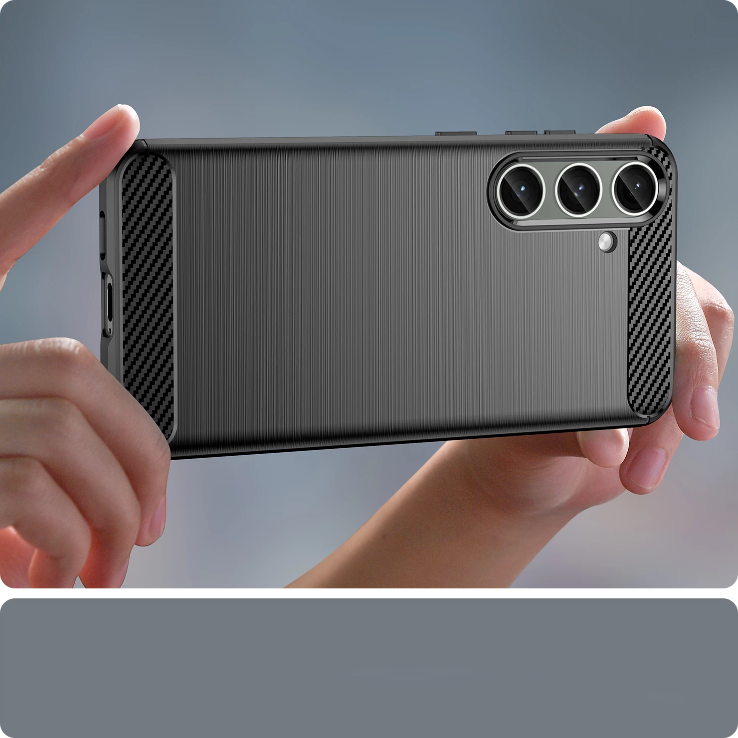 Mbështjellës Hurtel Carbon Case për Samsung Galaxy S24+, TPU, i zi