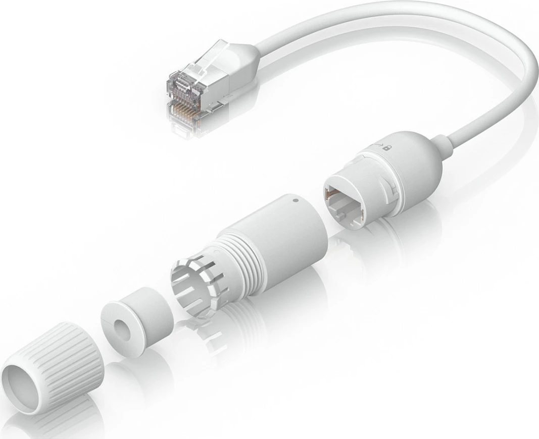 Kabllo zgjatuese Ethernet Ubiquiti UACC-Cable-Extender-C6A, Cat6a, 0.185 m, F/UTP, PoE++, 2 copë, e bardhë