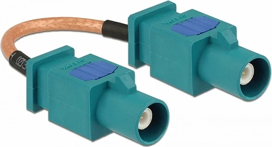 Kabllo antene DeLOCK 89663, RG-316, FAKRA Z mashkull-mashkull, 0.1 m, 50 Ω, kafe/jeshile