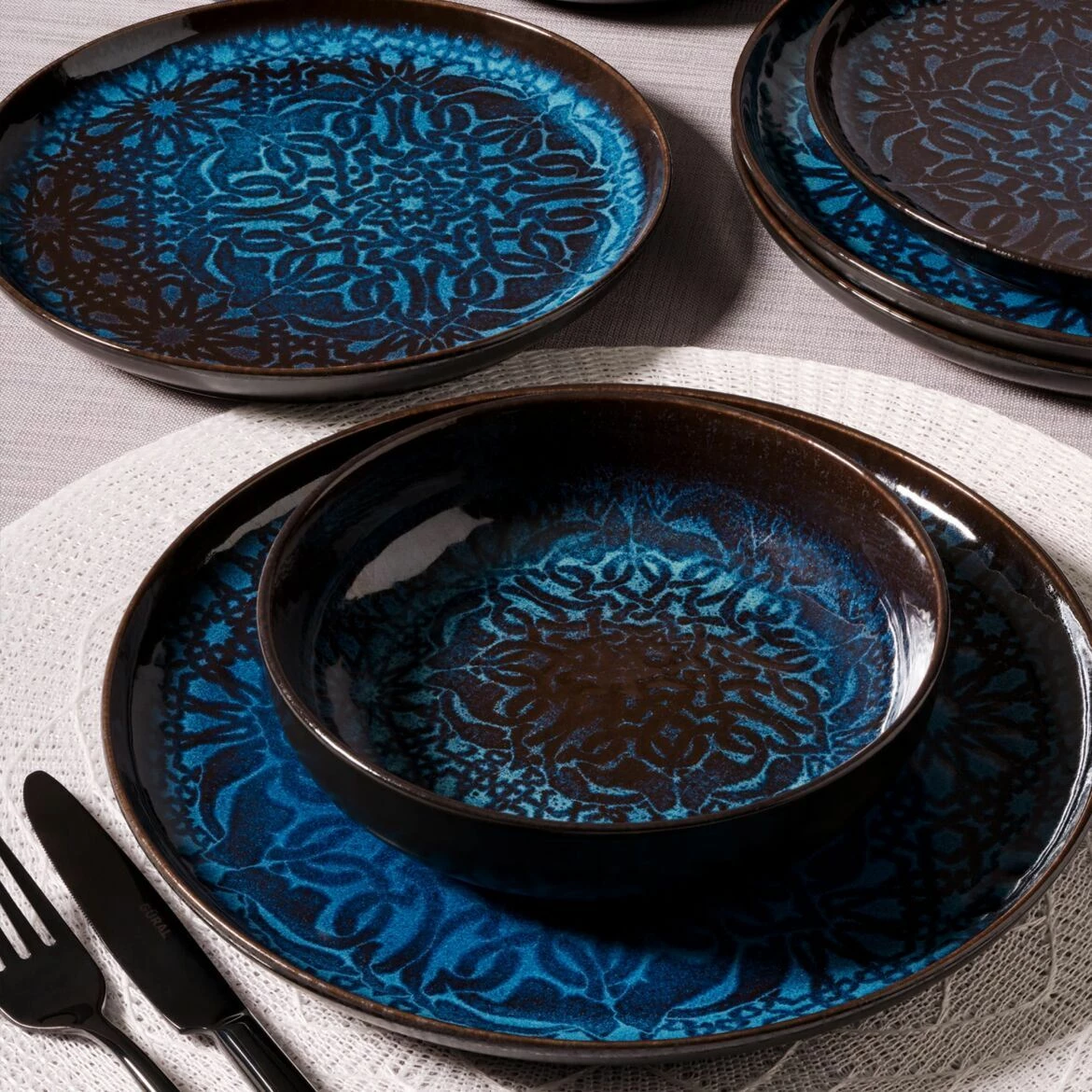 Set pjatash darke 12 copë, Hermia Concept, GBSBLB12Y1VR12132