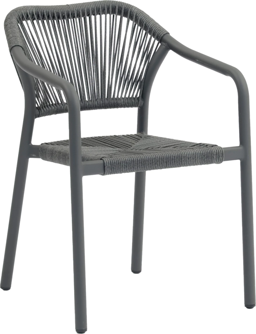 Karrige me krah për ngrënie, alumini, LUCCI, FH6266.01, ngjyrë gri e errët, 58x56x79H cm