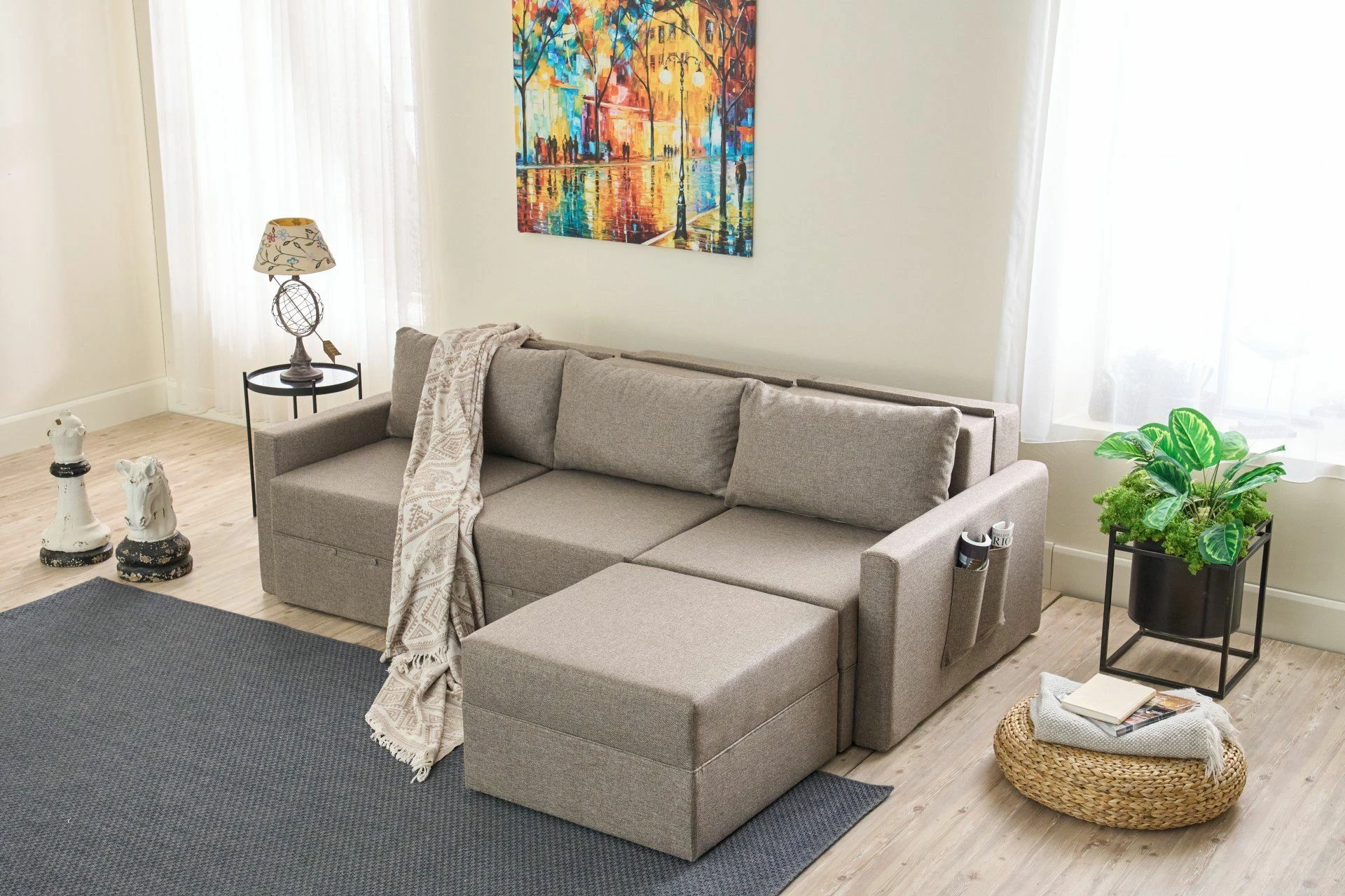 Kënd-sofë krevati Atelier del Sofa, Saros, kafe