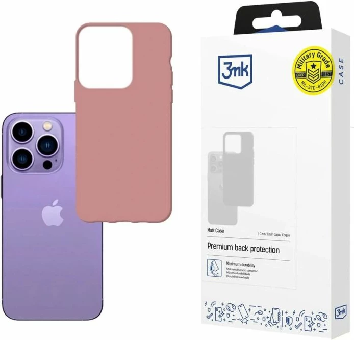 Kuti për iPhone 14 Pro Max 3mk Matt Case, rozë