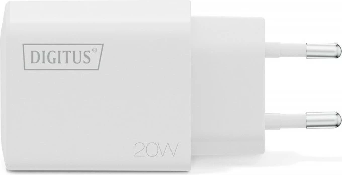Karikues murale USB 20W, Digitus DA-10300, 1x USB-C + 1x USB-A, i bardhë