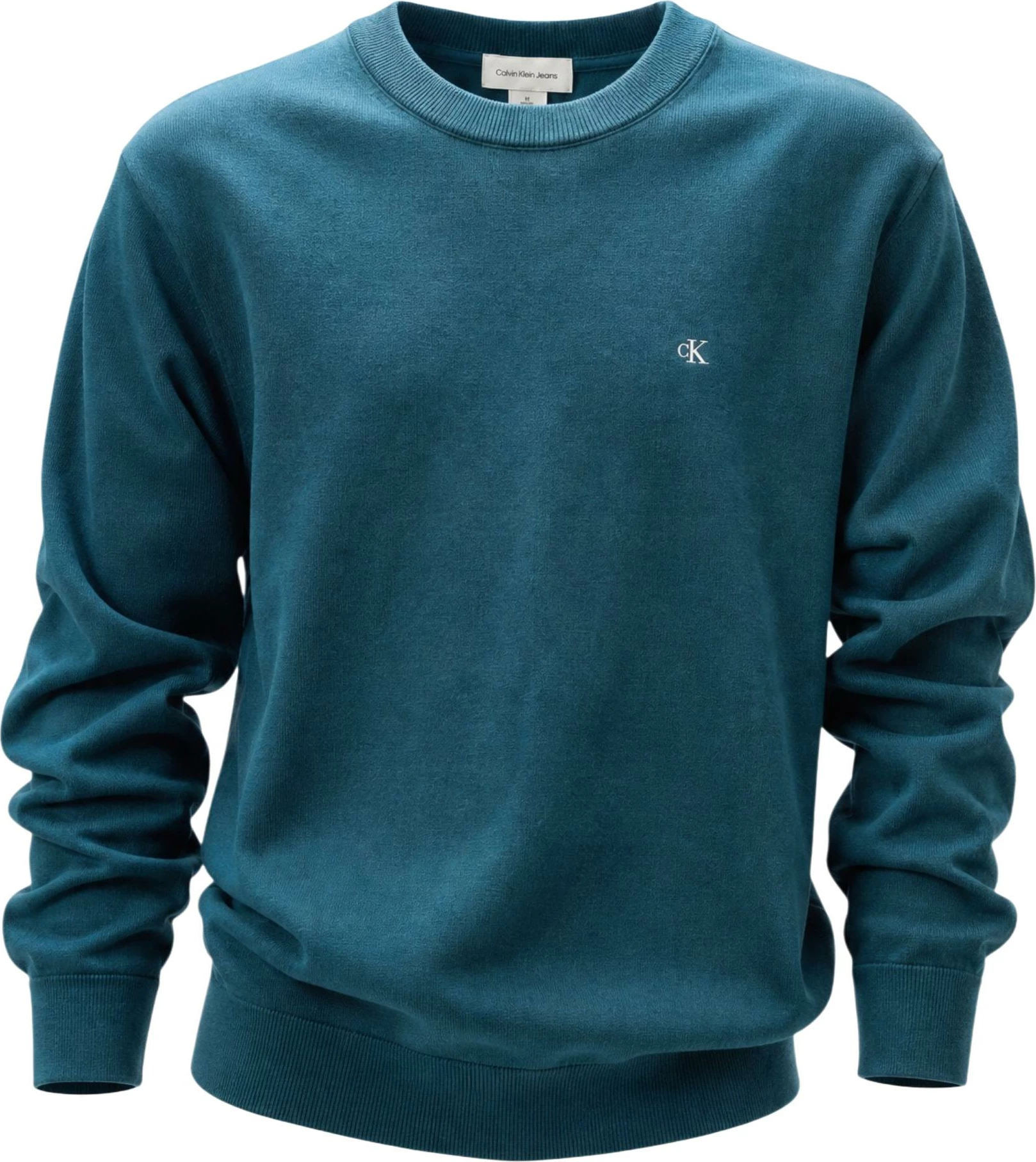 Xhemper për meshkuj Calvin Klein Jeans LS EZ Cotton Crewneck LV04RC309G, jeshile e errët [Madhësia: S]