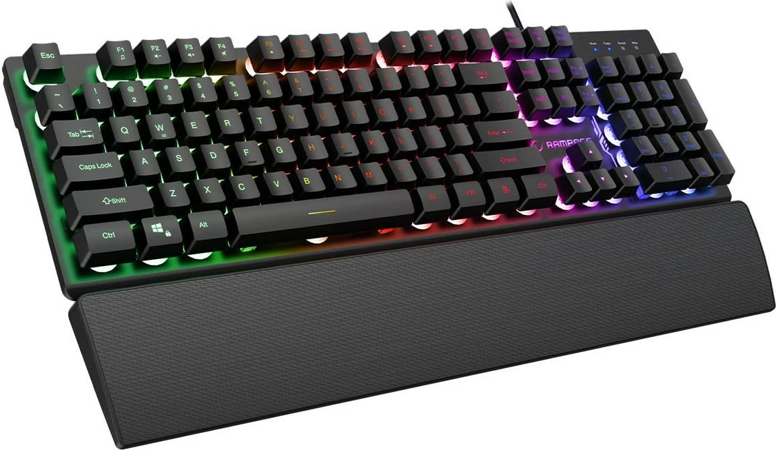 Set gaming Rampage Fortuna, tastierë me maus, RGB, 12800 DPI, e zezë
