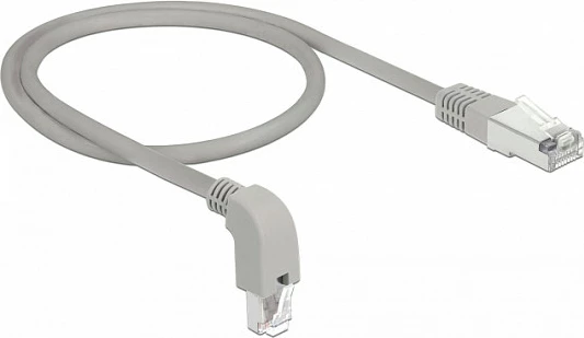 Kabllo rrjeti DeLOCK 85873, Cat6a S/FTP, 0.5 m, RJ-45 këndore, gri
