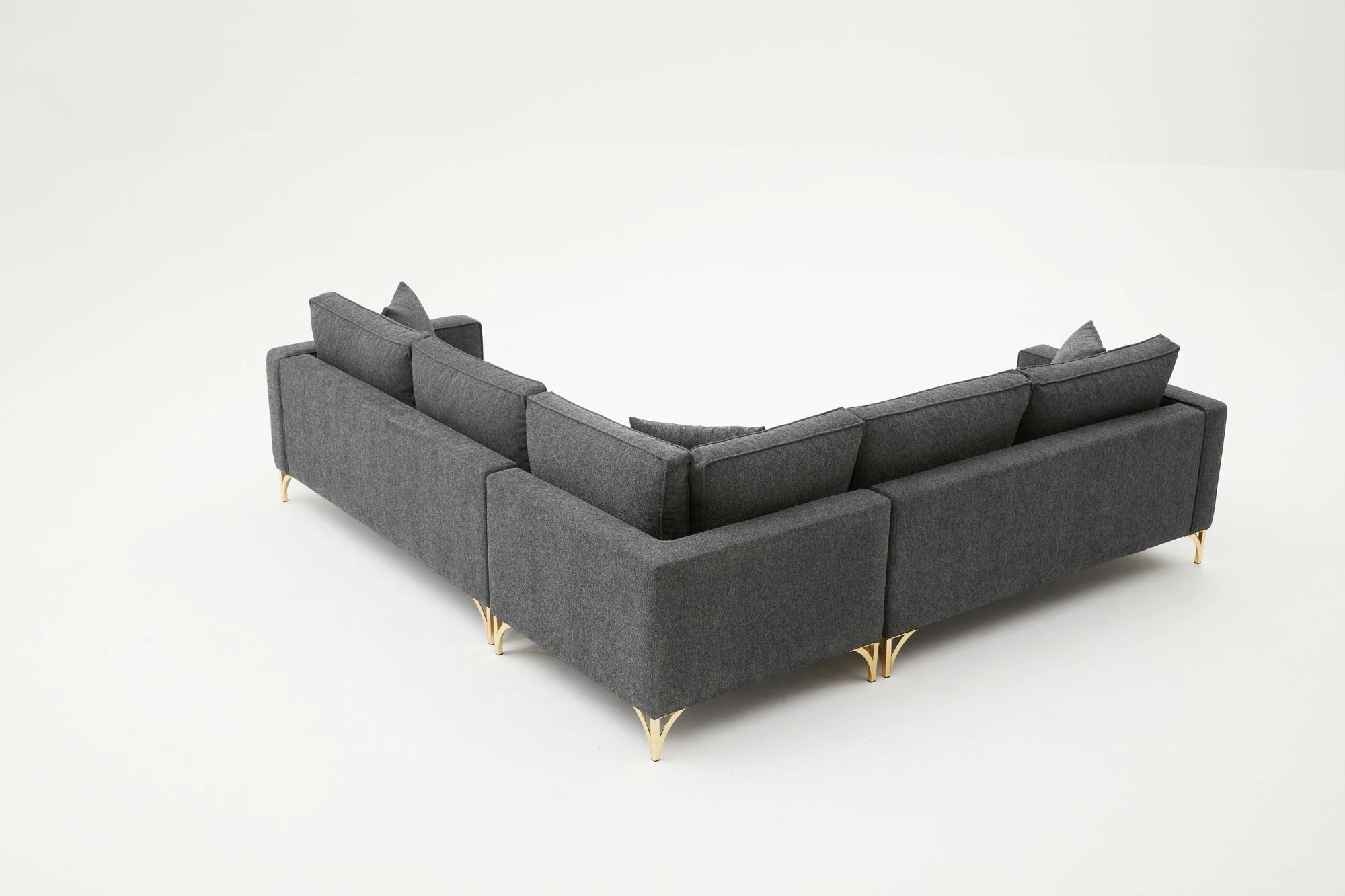 Këndare Atelier del Sofa, ngjyrë antracit, detaje ari