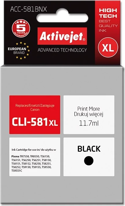 Ngjyrë zëvendësuese Activejet ACC-581BNX për printer Canon, 11.7ml