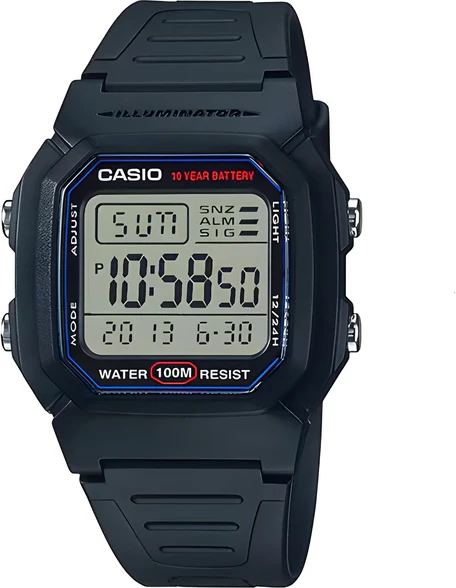 Orë dore Casio W-800H-1AV, e zezë
