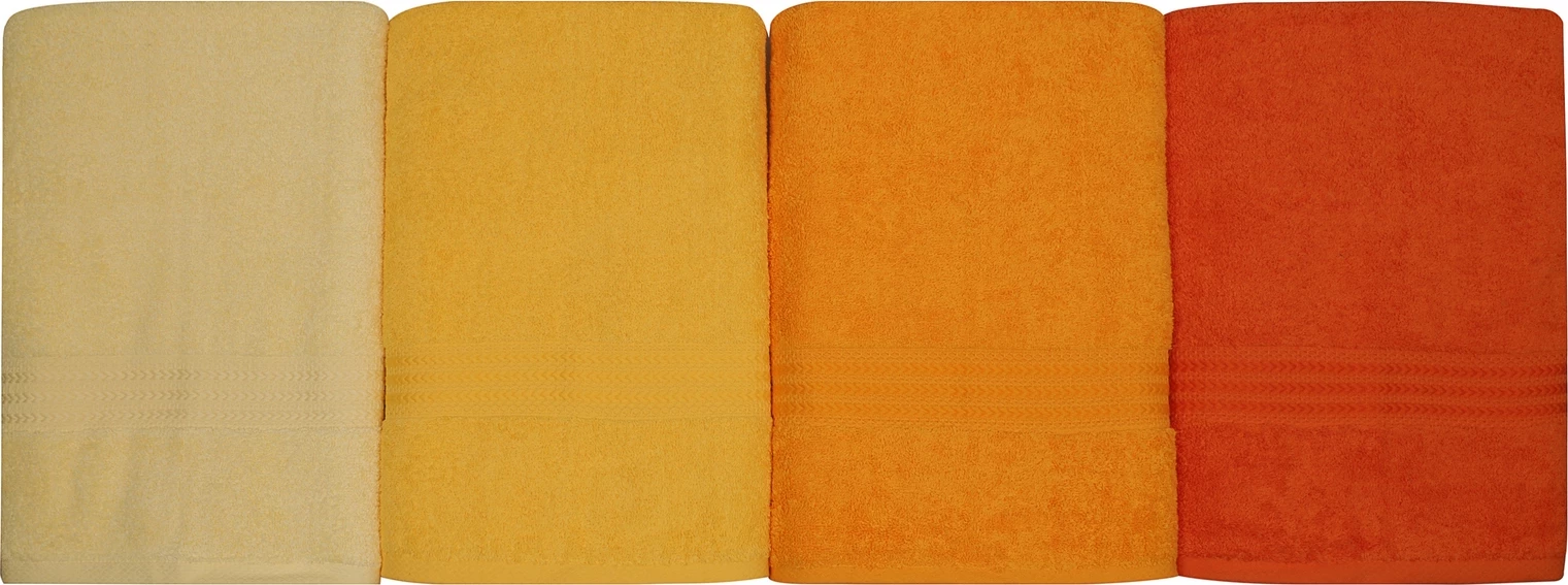 Set peshqirësh banje (4 copë), Mijölnir, ngjyra ylberi - e verdhë