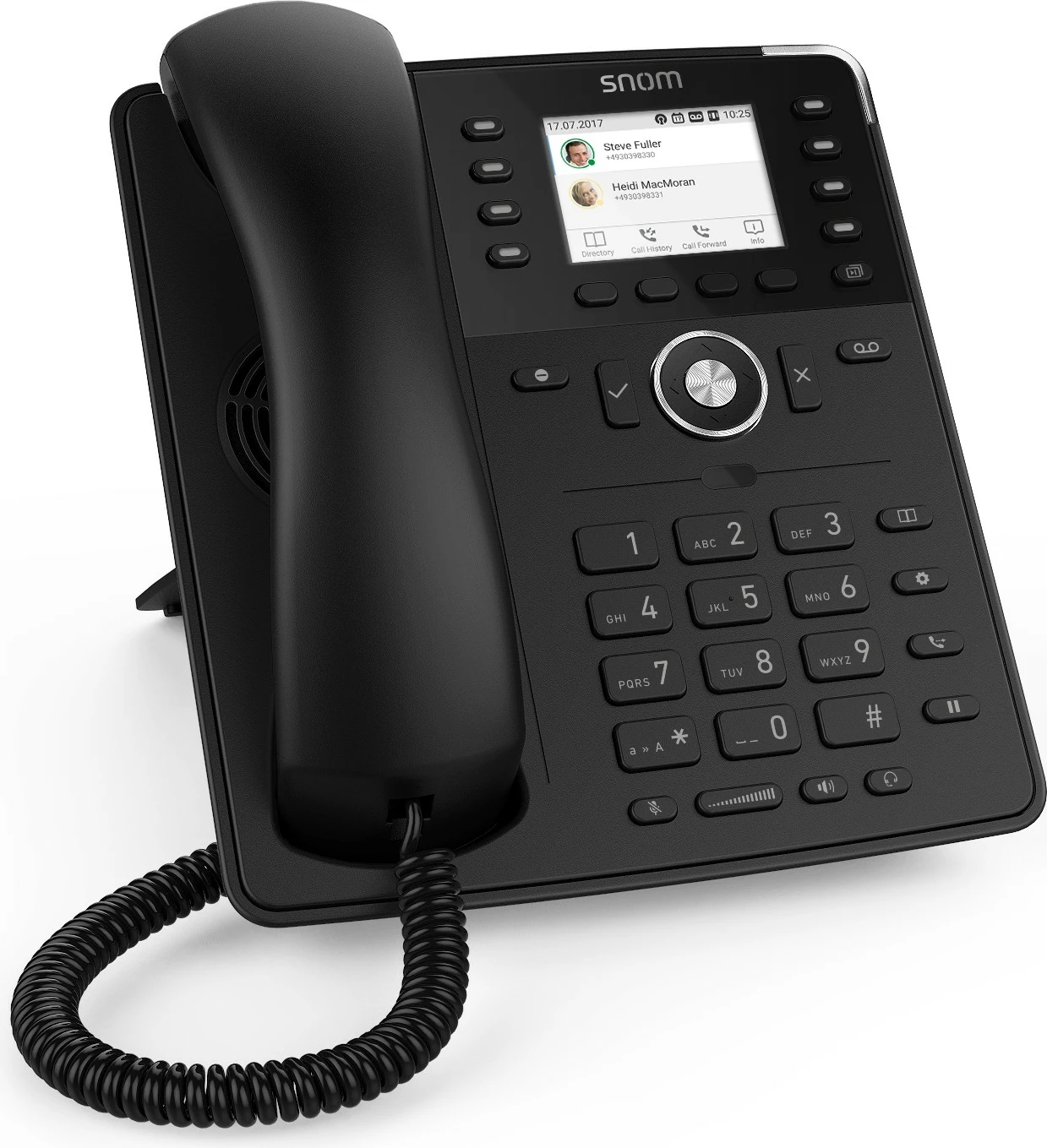 Telefon IP Snom D735, ekran ngjyrë 2.7", 1000 kontakte, USB, PoE, i zi