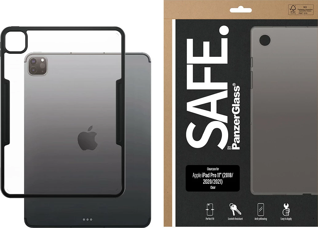 Mbështjellës PanzerGlass SAFE. by ClearCase për iPad Pro 11" (2018-2024), transparent
