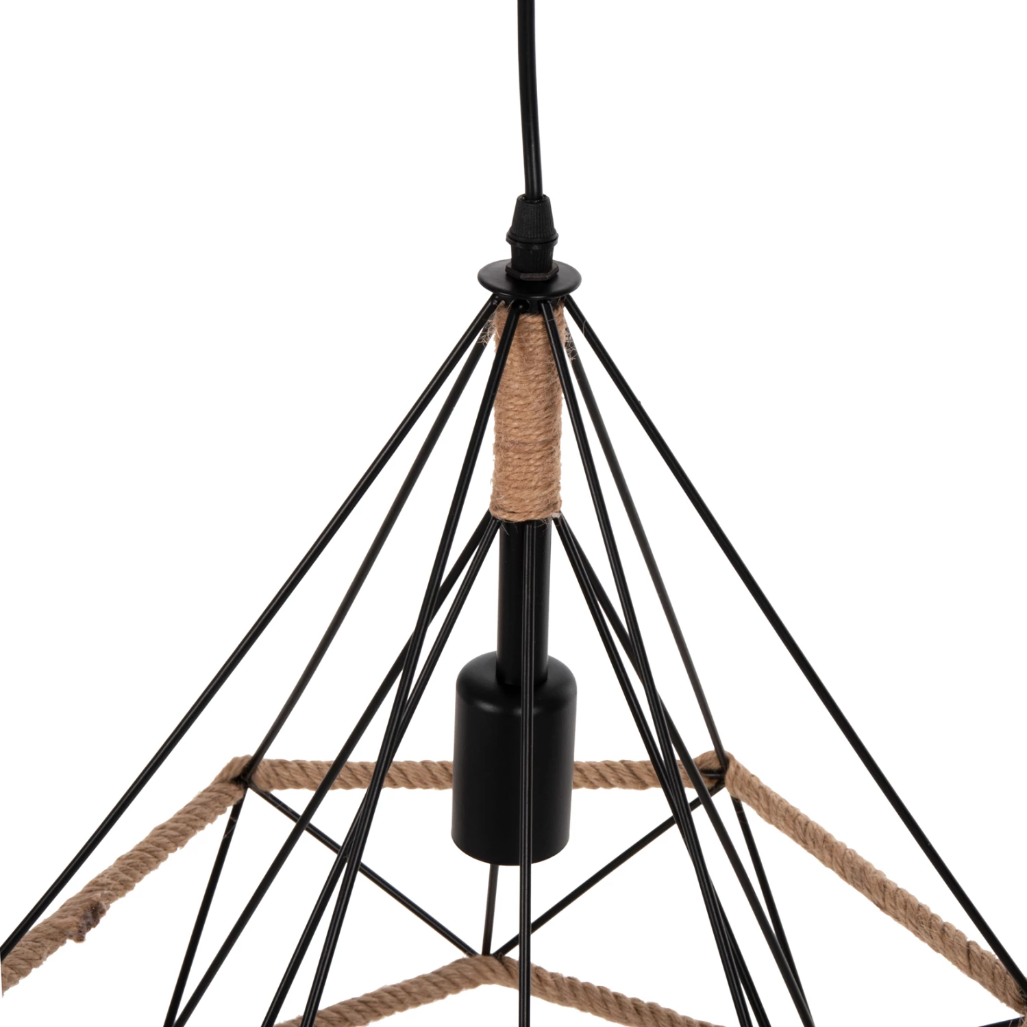 Llambë varëse tavani FH4062 metalike e zezë me litar 33x37x128Hcm