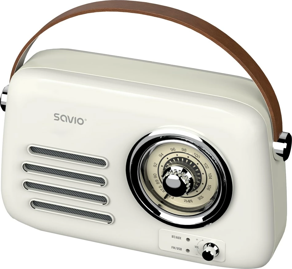 Radio portabile SAVIO RS-02, Bluetooth 5.3, alarm, e bardhë