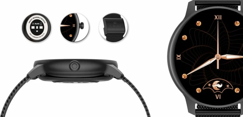 Smartwatch për femra G.ROSSI, e zezë