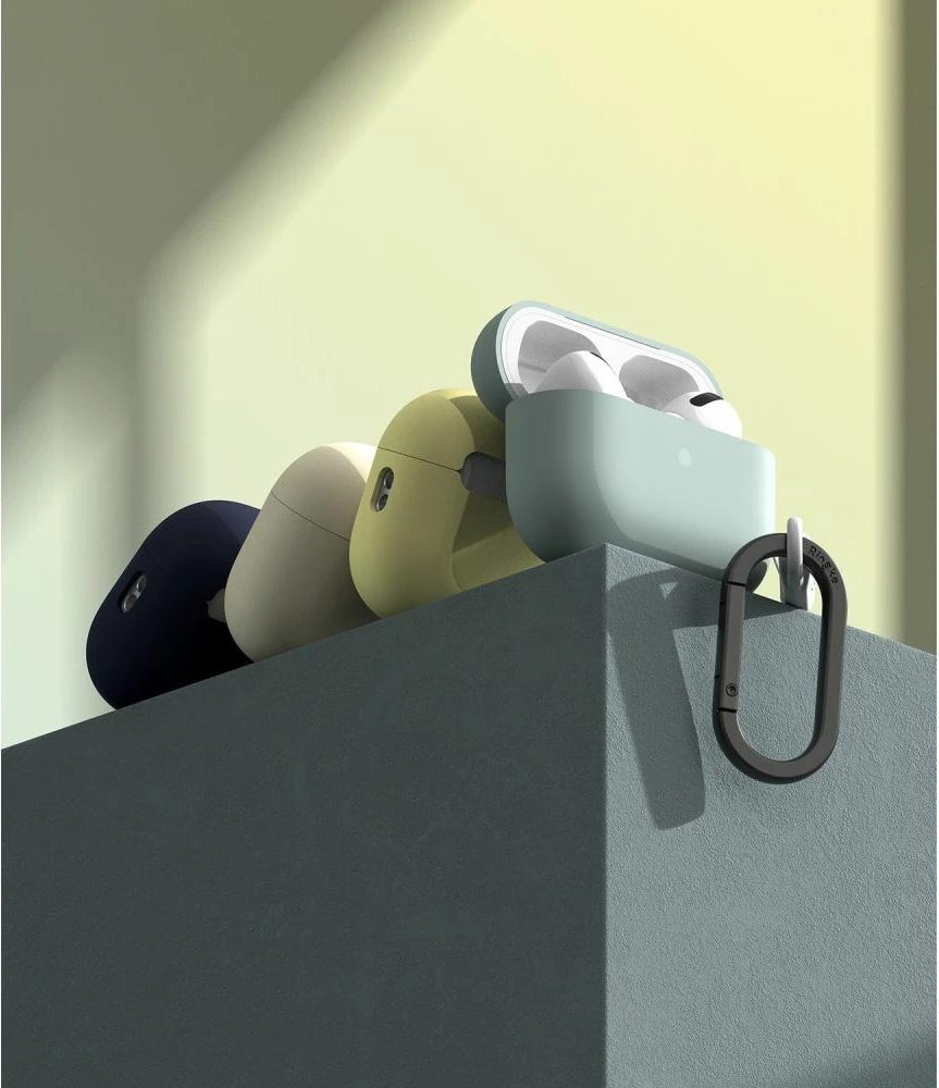 Mbështjellës Ringke për AirPods Pro/Pro 2, Silikon, Blu e errët, me karabinë