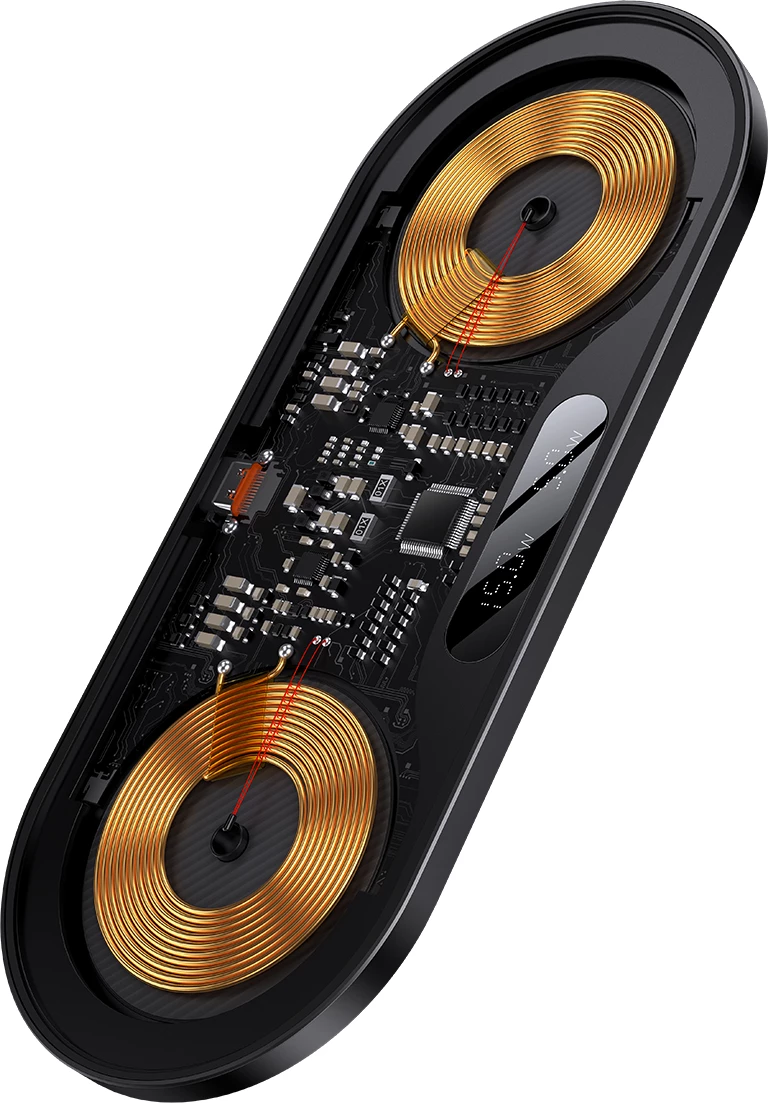 Karikues wireless Baseus BS-W528 me ekran LED, 20W, Qi, i zi