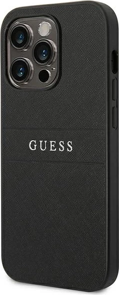 Mbështjellës Guess GUHCP14LPSASBBK për iPhone 14 Pro 6.1", Saffiano Strap, i zi