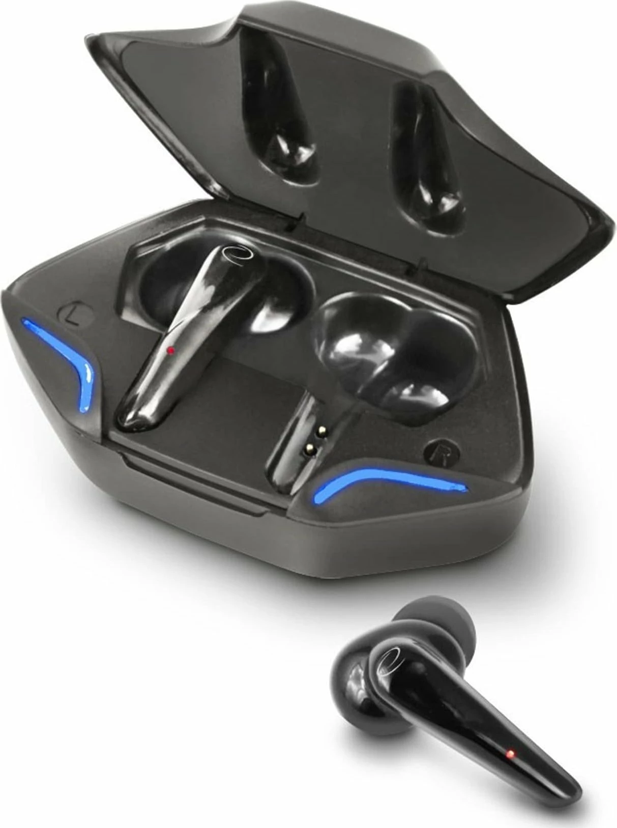 Kufje Esperanza EH231K TWS Bluetooth 5.0 me mikrofon, in-ear, me kasë karikimi 300mAh, të zeza, me kabllo USB-C 25cm