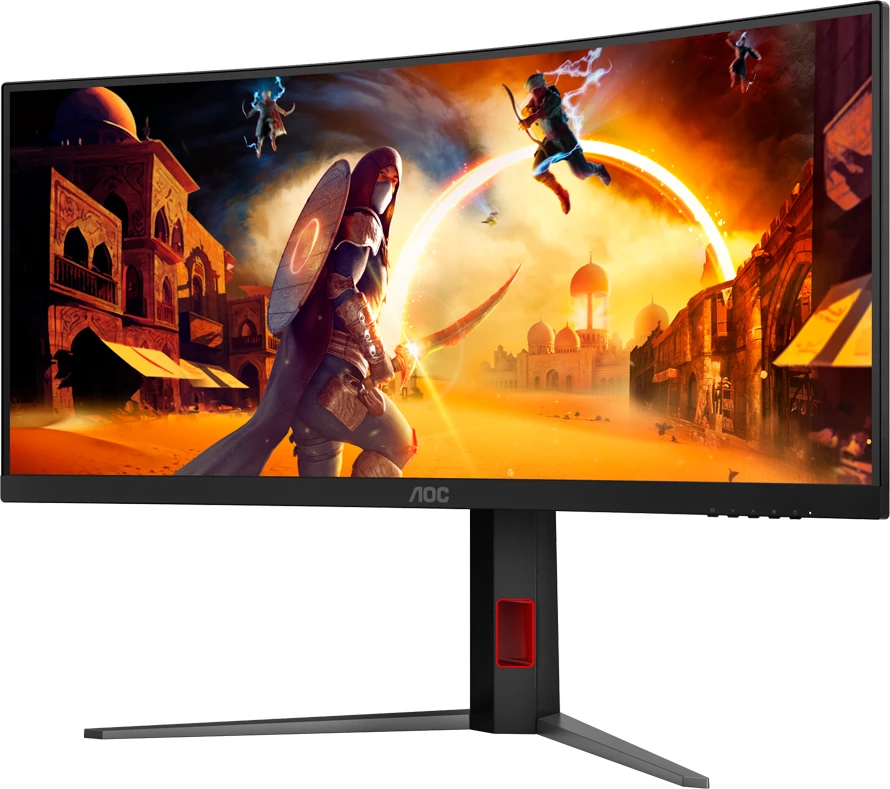 Monitor gaming AOC CU34G4Z 34\" i lakuar, WQHD 3440x1440, 240Hz, 1ms, Fast VA, HDR400, Adaptive Sync, i zi/kuq