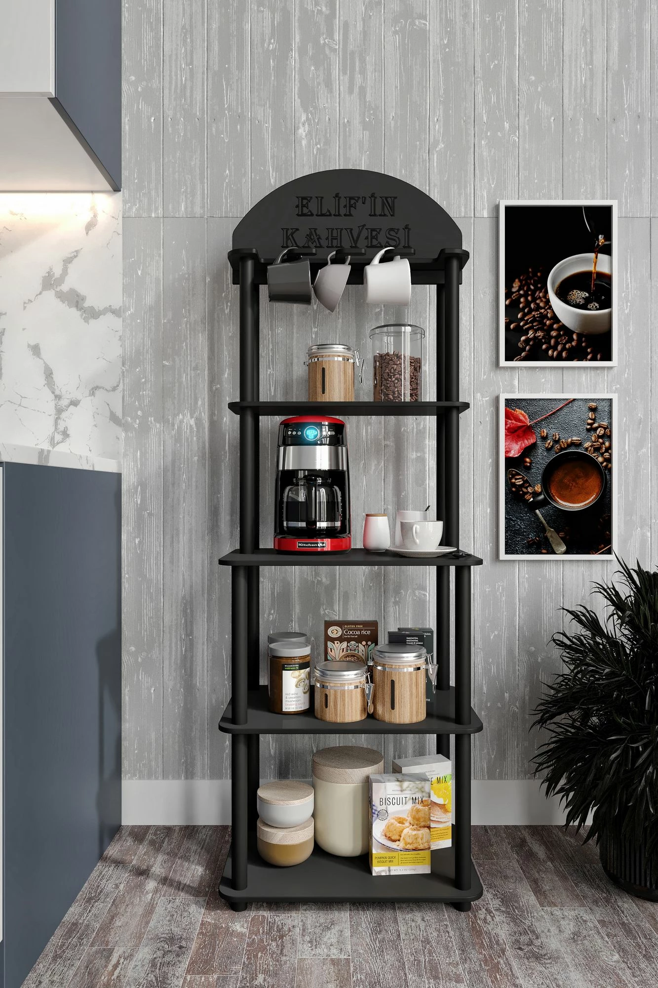 Stendë për kafe Skye Decor, Lungo, e zezë