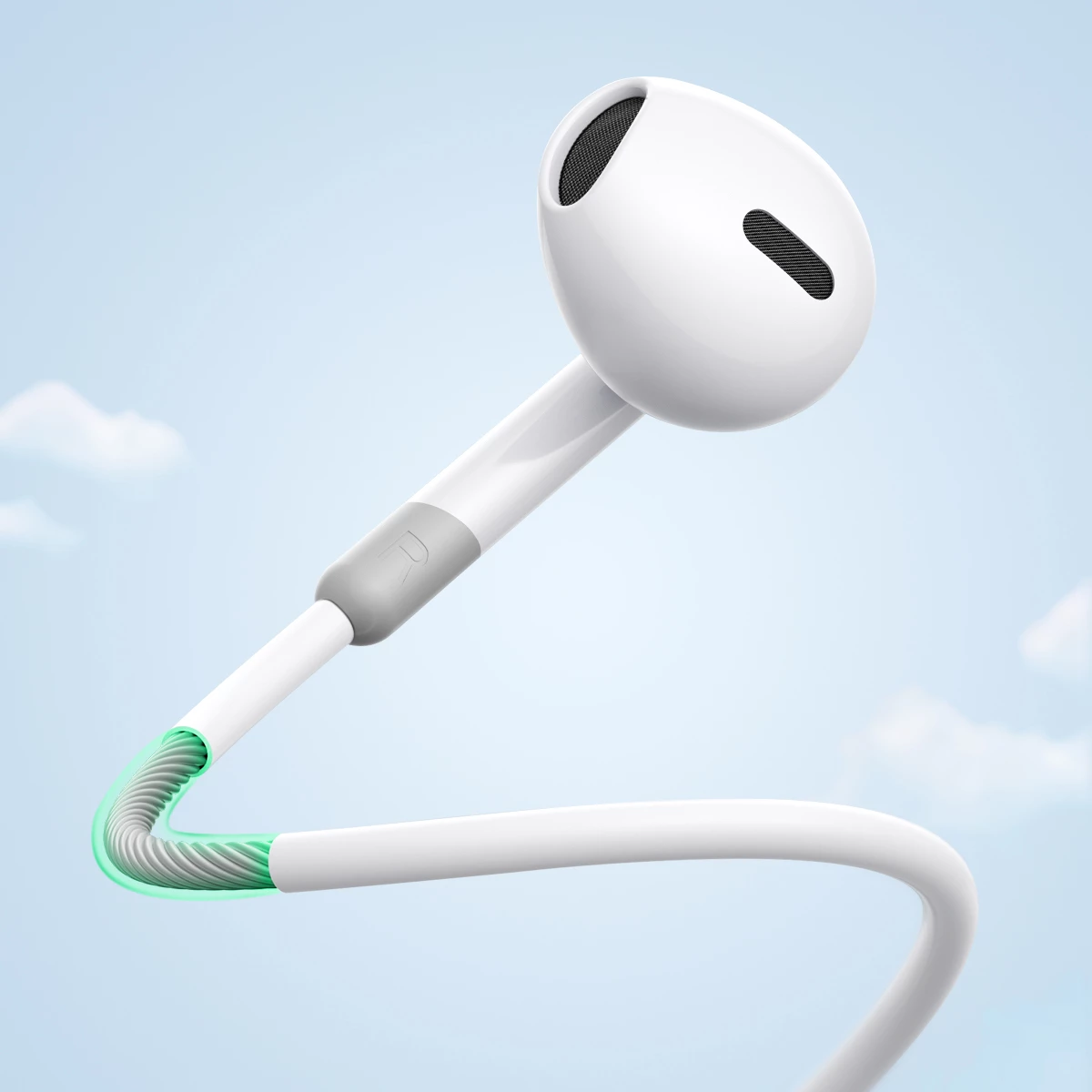 Kufje Joyroom JR-EW01 me kabllo, mini jack 3.5mm, të bardha