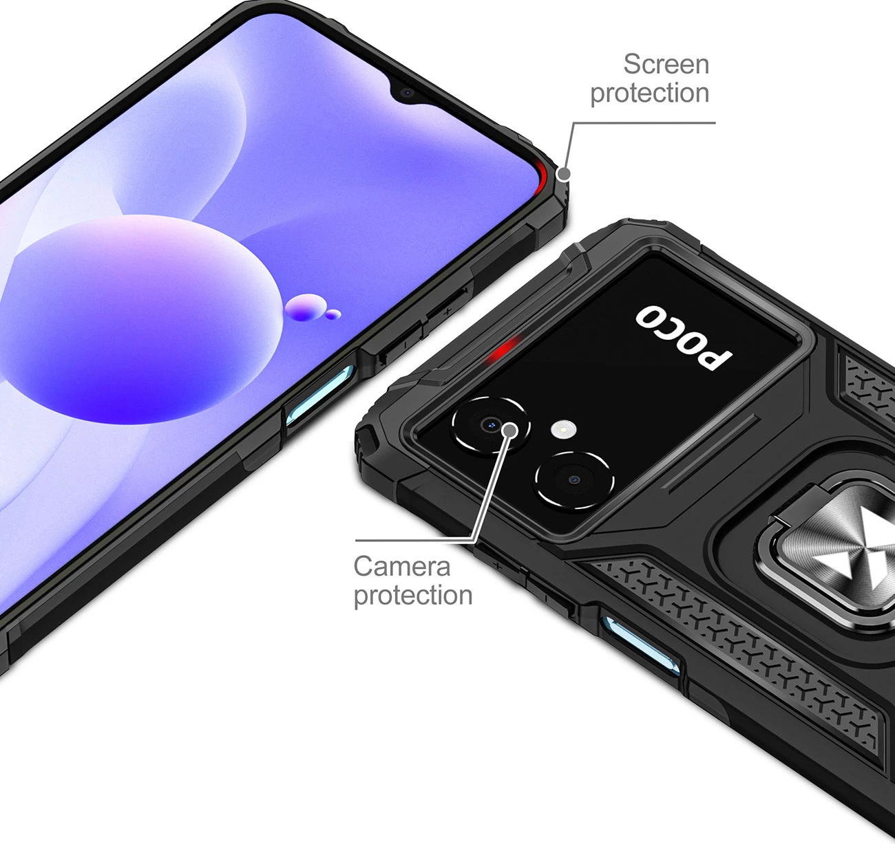 Mbështjellës Wozinsky Ring Armor për Samsung Galaxy A03, me mbajtëse unazë, e zezë