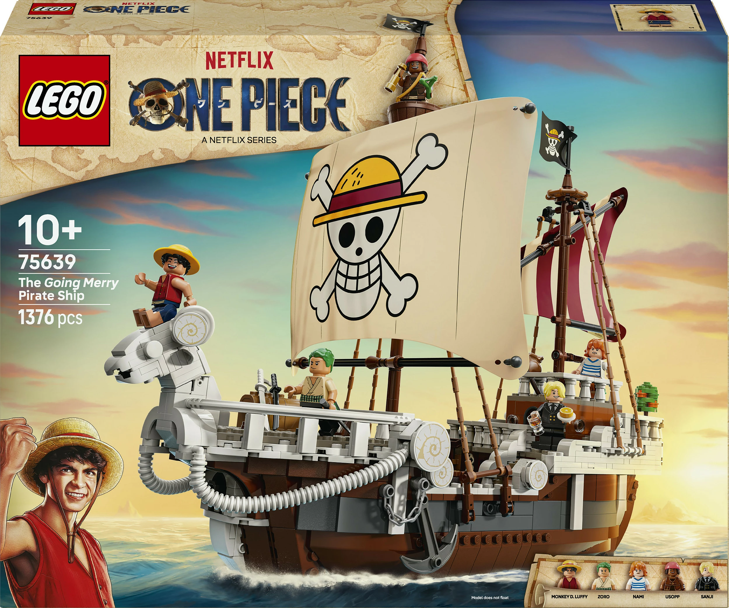 Set ndërtimi LEGO ONE PIECE The Going Merry Pirate Ship 75639, 1376 pjesë, 10+, multikolor