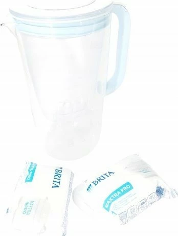 Kanarë filtruese uji Brita Glass 2.5L me indikator elektronik, 2x MAXTRA Pro Pure Performance, transparente/blu