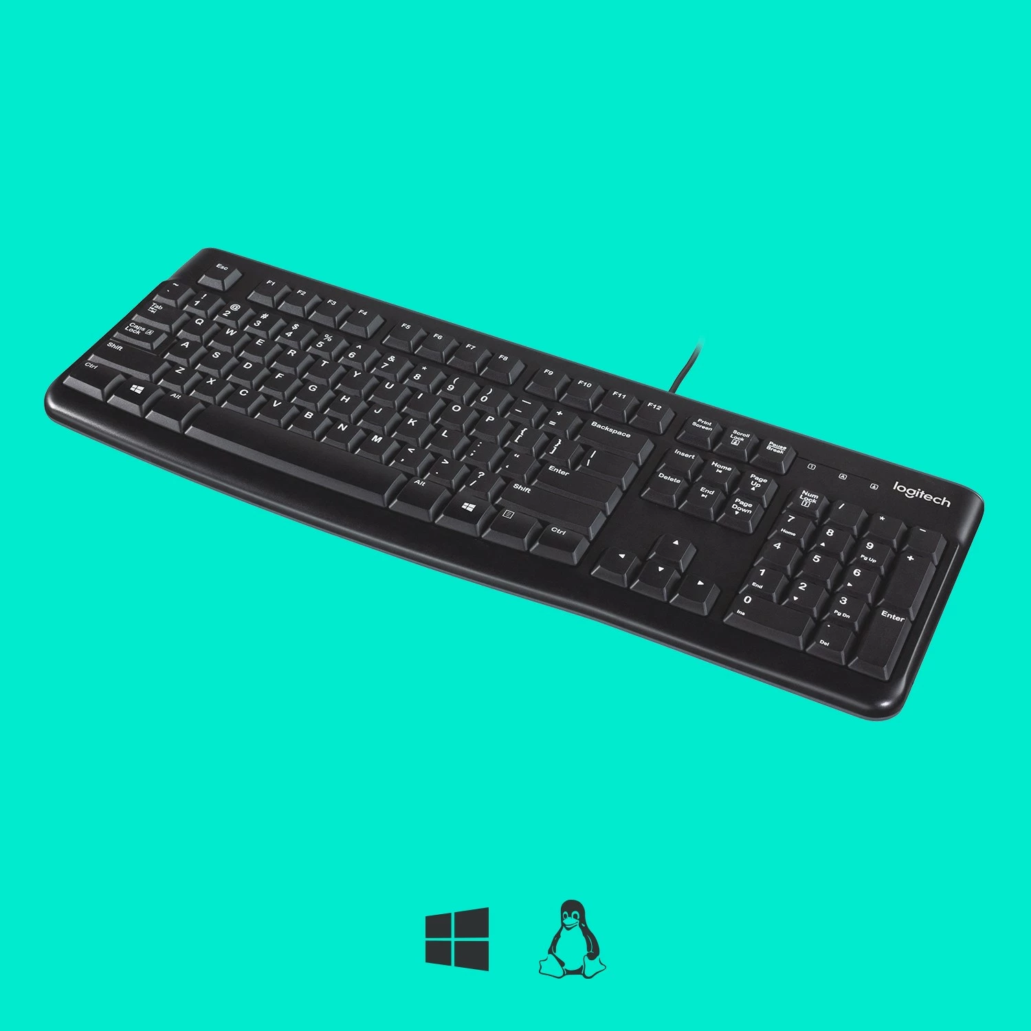 Tastierë Logitech K120, full-size, me kabllo, USB, AZERTY, e zezë