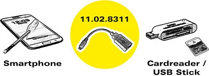Kabllo OTG USB 2.0 ROLINE Micro-USB B në USB-A, 0.15 m, e zezë