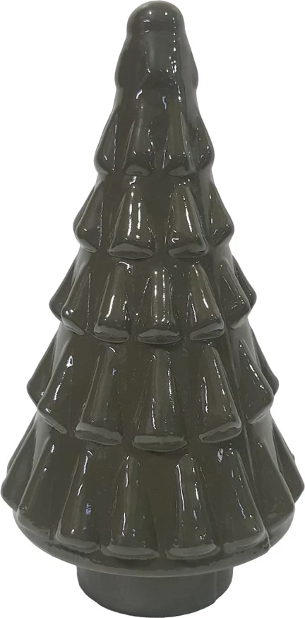 Dekor pemë kristali për Krishtlindje, xham i gjelbër, 15x15x27cm