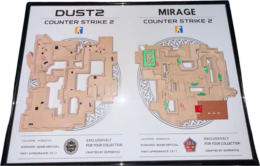 Kornizë CS2/CS:GO - 3D Map Dust2+Mirage