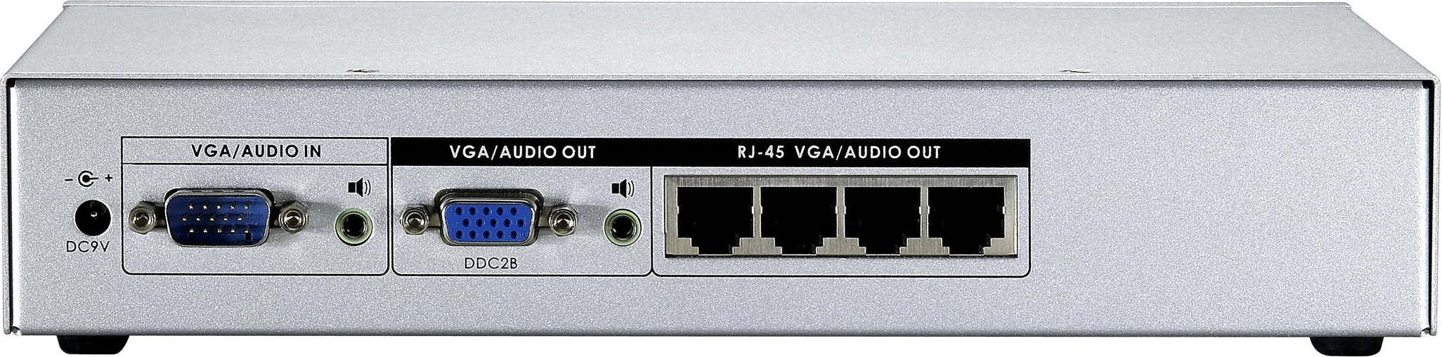 Transmetues AV LevelOne 4-Port Cat.5 VGA, 2048 x 1536, i zi, argjendtë