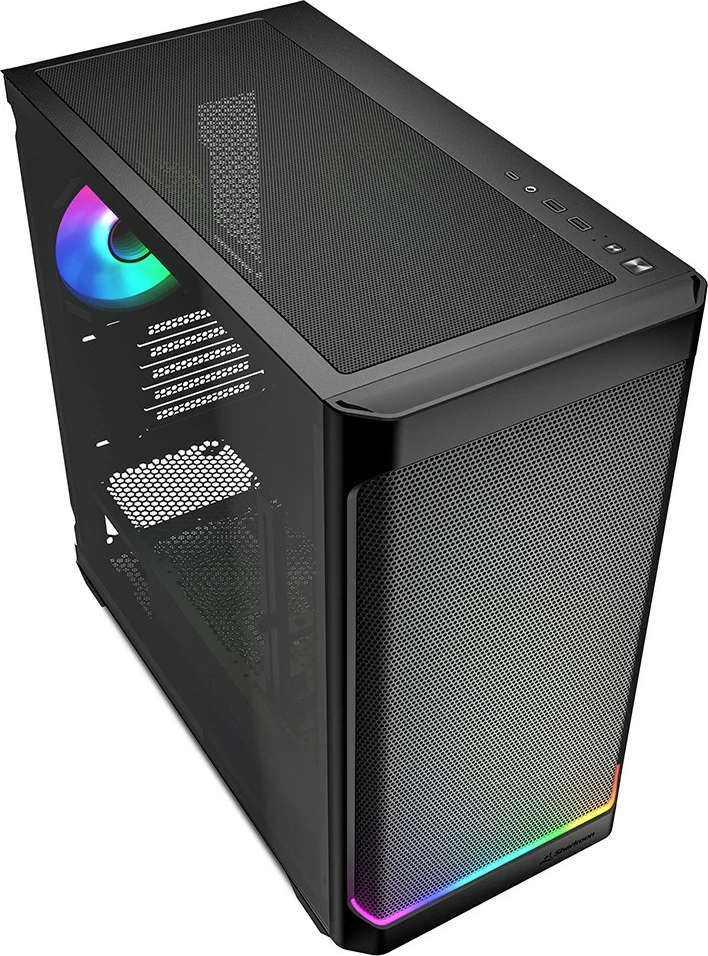 Kasë Sharkoon MK4W RGB Micro-ATX, xham i temperuar, e zezë