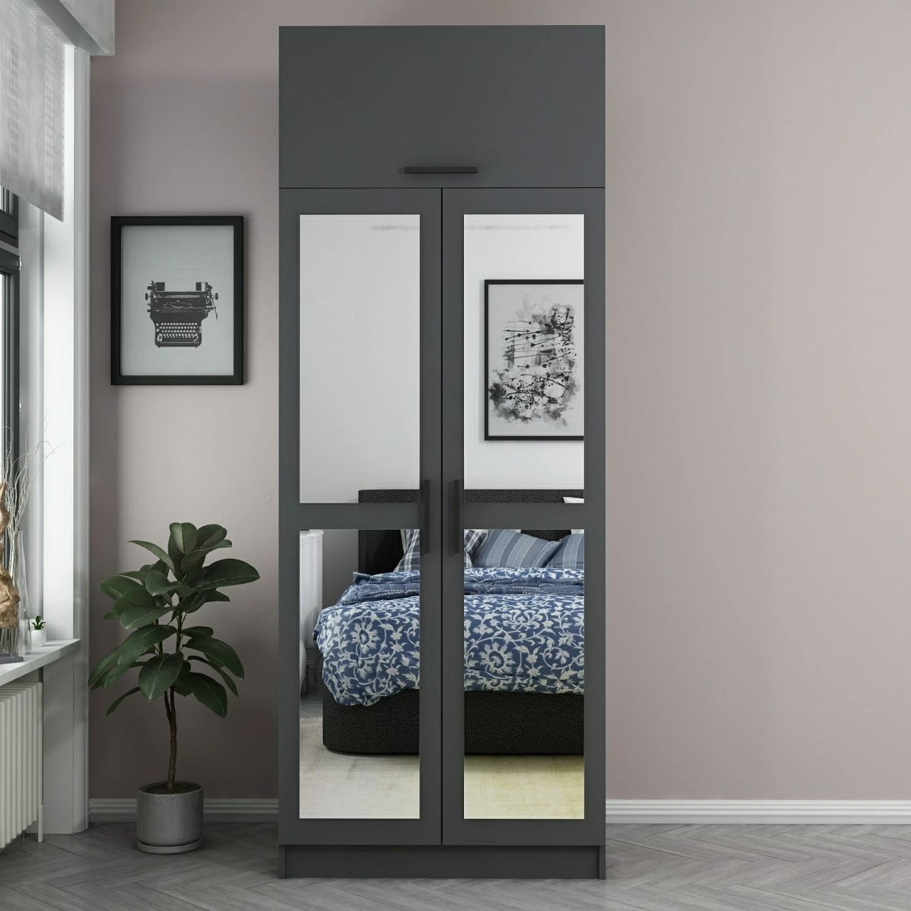 Dollap Skye Decor, ngjyrë antracit, 2224