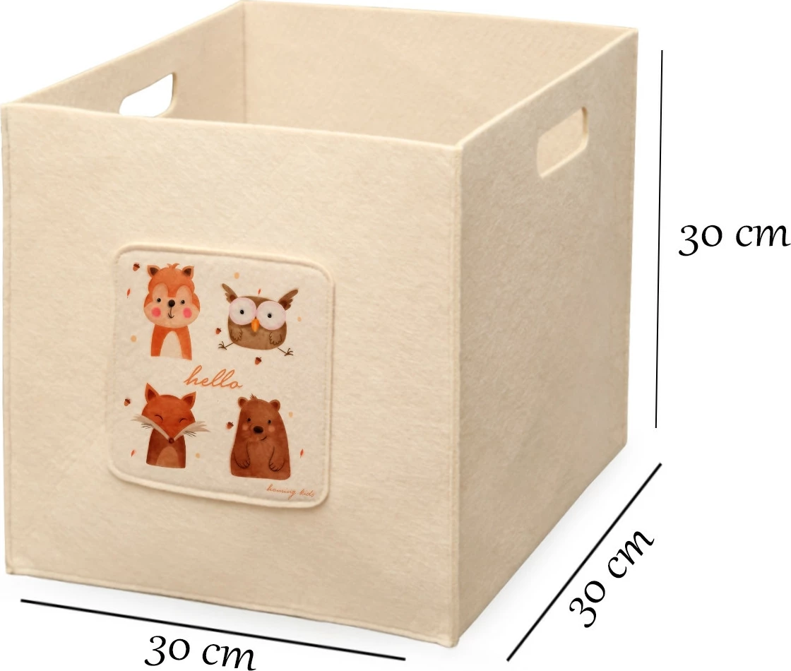 Set shporta organizuese prej fëlti, ngjyrë e gjelbër dhe krem, Aberto Design, HMY-6258, 30x30x30cm (2 copë)