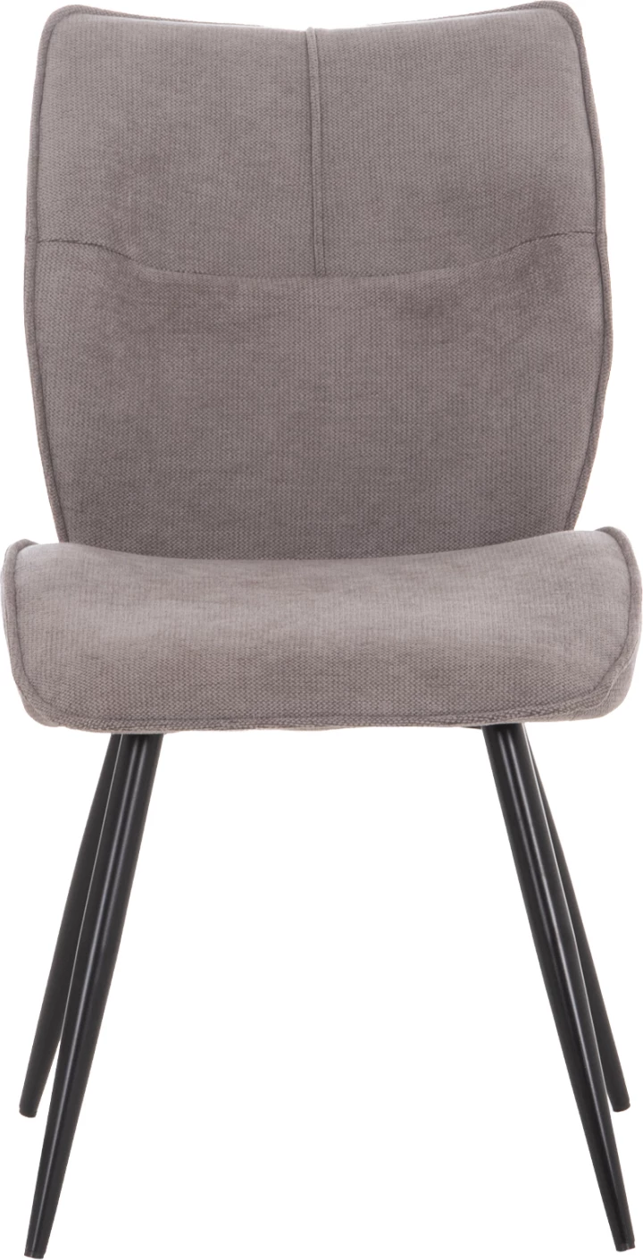Karrige ngrënieje GAFF, material gri e lehtë, këmbë metalike të zeza, 50x67x89cm, set prej 2 copash