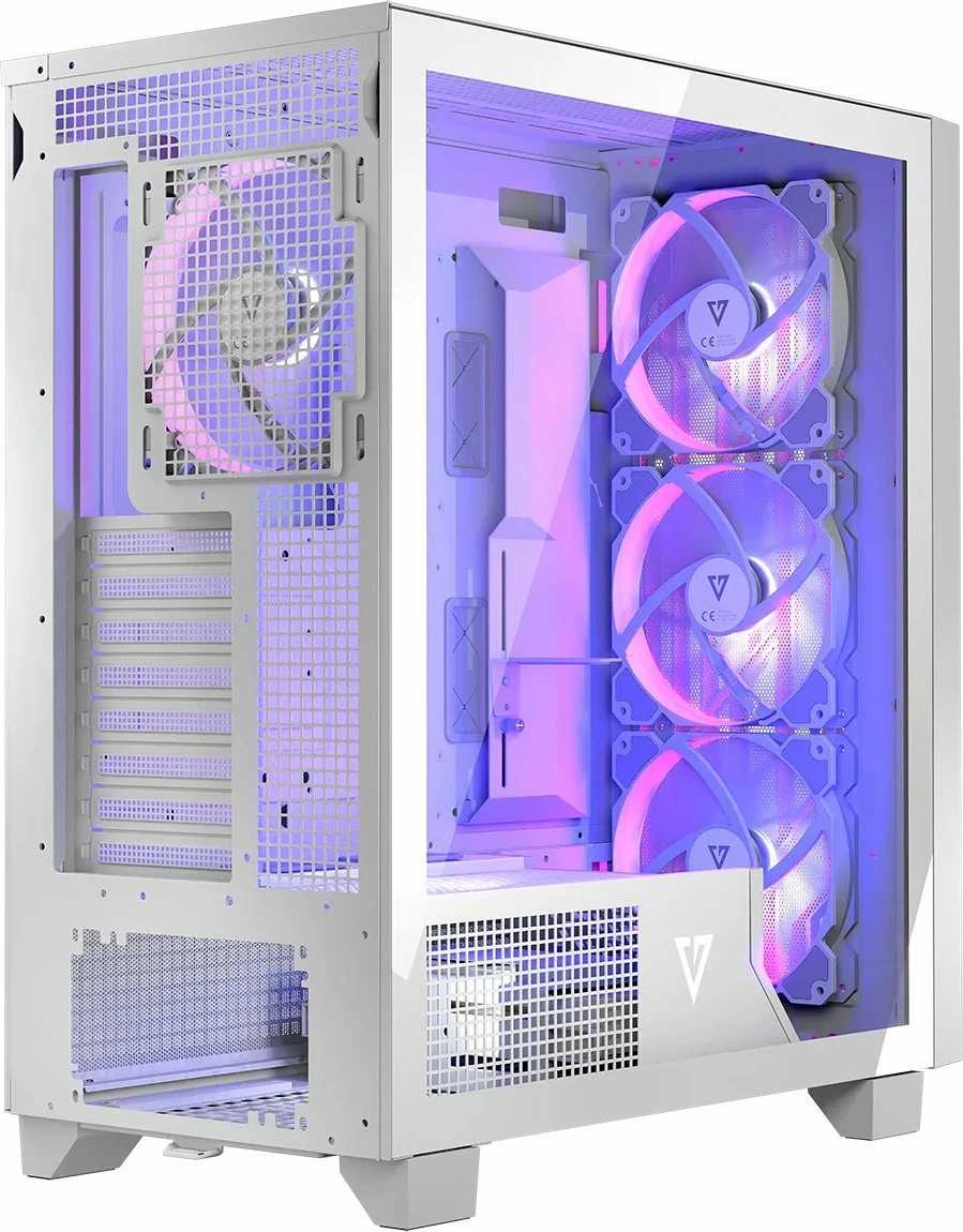 Kasë Modecom Perun Apex ARGB AT-PERUN-4F-ARGB-20-000000-0002 Midi Tower ATX, 4x140mm ARGB, USB-C, e bardhë