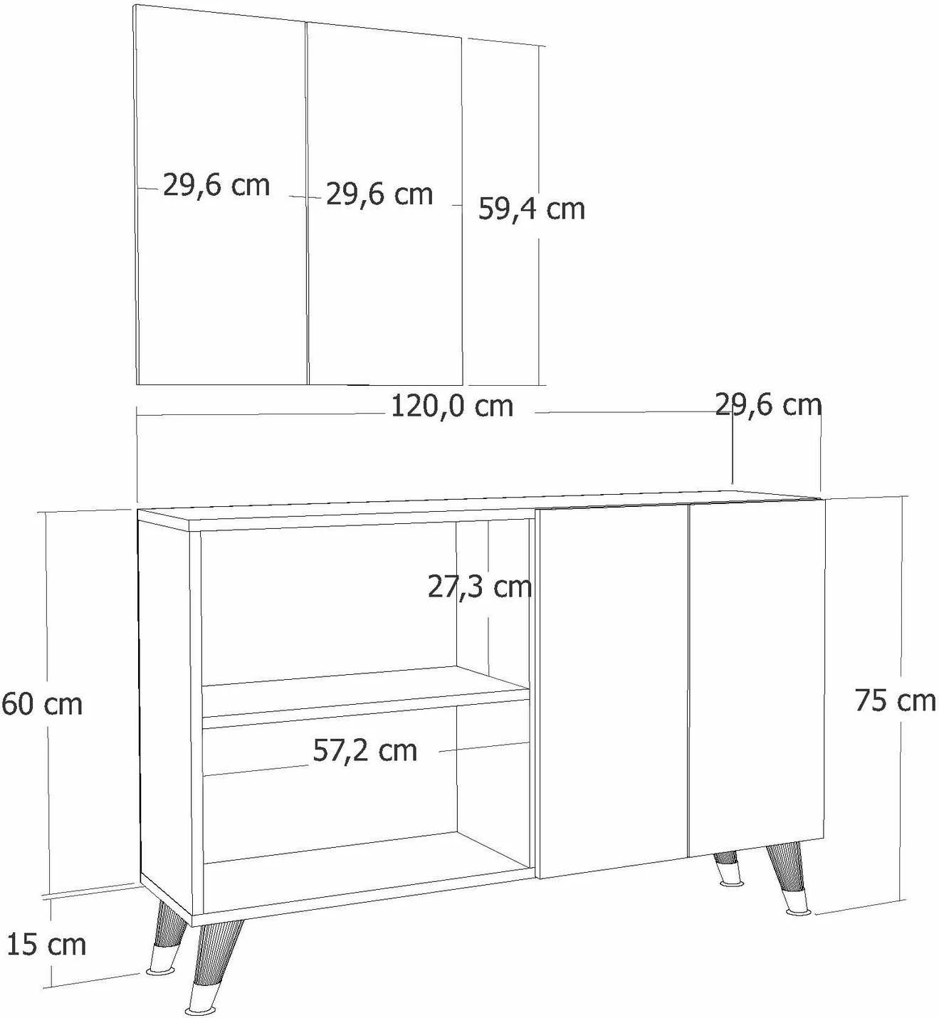 Konsolë Skye Decor, 8179KM-32, e bardhë, e artë