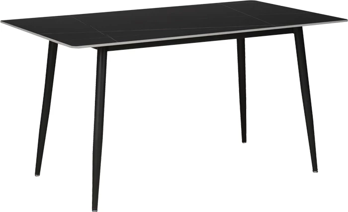 Tavolinë me karrige Gustas-Bella set prej 5 copash, ngjyrë antracit me mermer të zi sinteruar 140x80x75cm