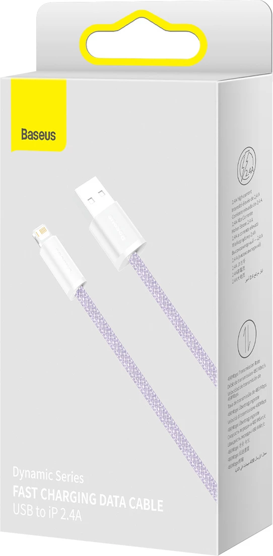 Kabllo USB në Lightning Baseus Dynamic CALD000405, 1m, vjollcë