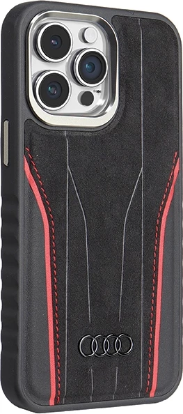 Mbështjellës Audi Genuine Leather me MagSafe për iPhone 14 Pro Max, zi e kuqe