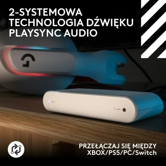 Kufje Logitech A20 X, wireless, Bluetooth, USB-C, të bardha