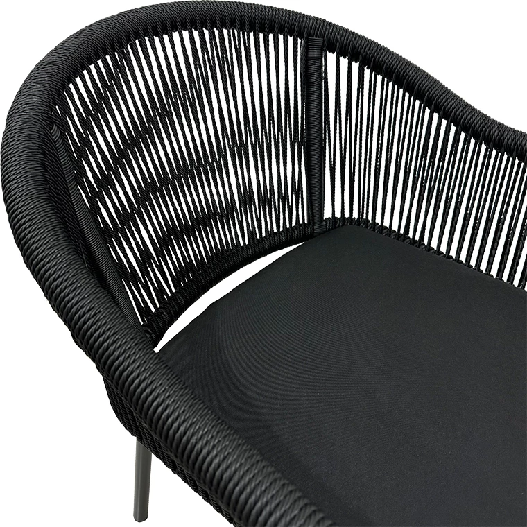 Karrige alumini Legana e grumbullueshme, kornizë antracit-rattan, 56x66x82cm