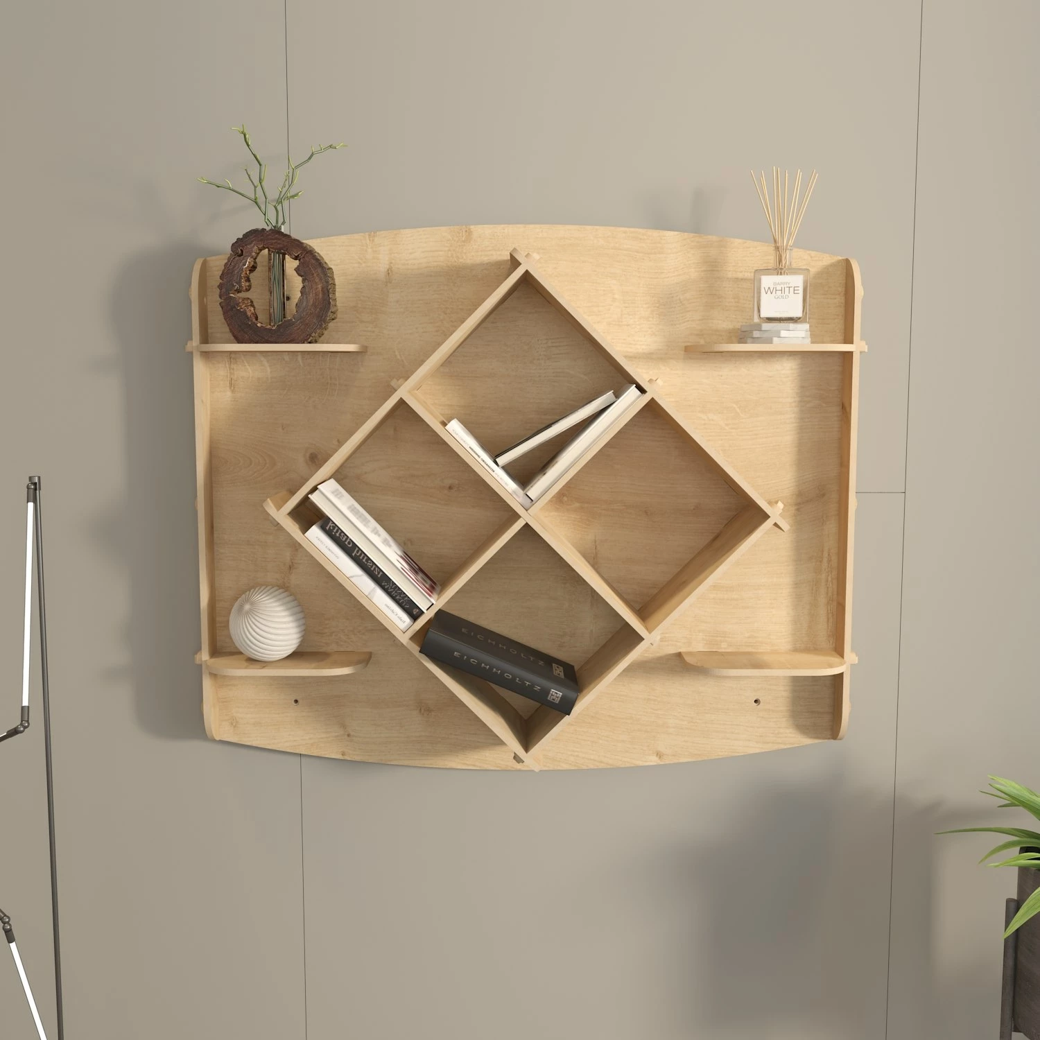 Raft muri, ngjyrë lisi, Skye Decor