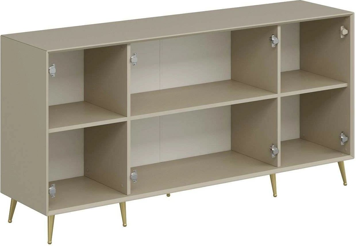 Konsolë Skye Decor, ngjyrë ranore, me pasqyrë