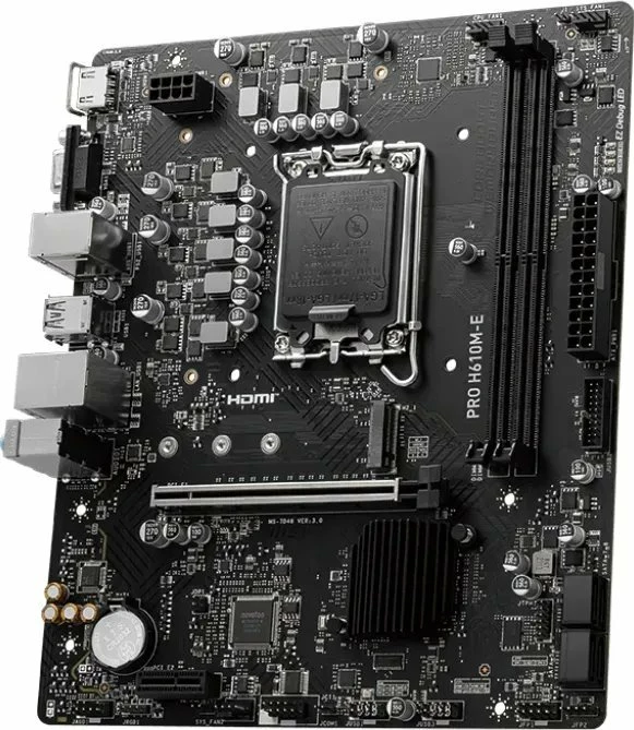 Pllakë amë MSI PRO H610M-E Micro ATX, 2 slote RAM, SATA 3 x4, HDMI/VGA, LAN Gigabit, 2x kabllo SATA