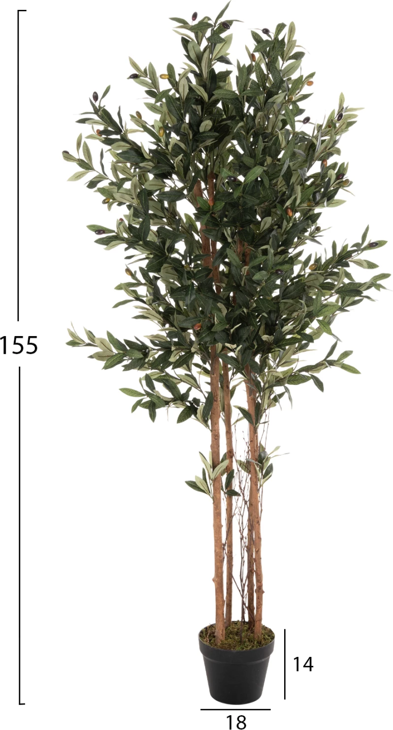 Bimë dekorative sintetike, ulli në vazo, 155cm